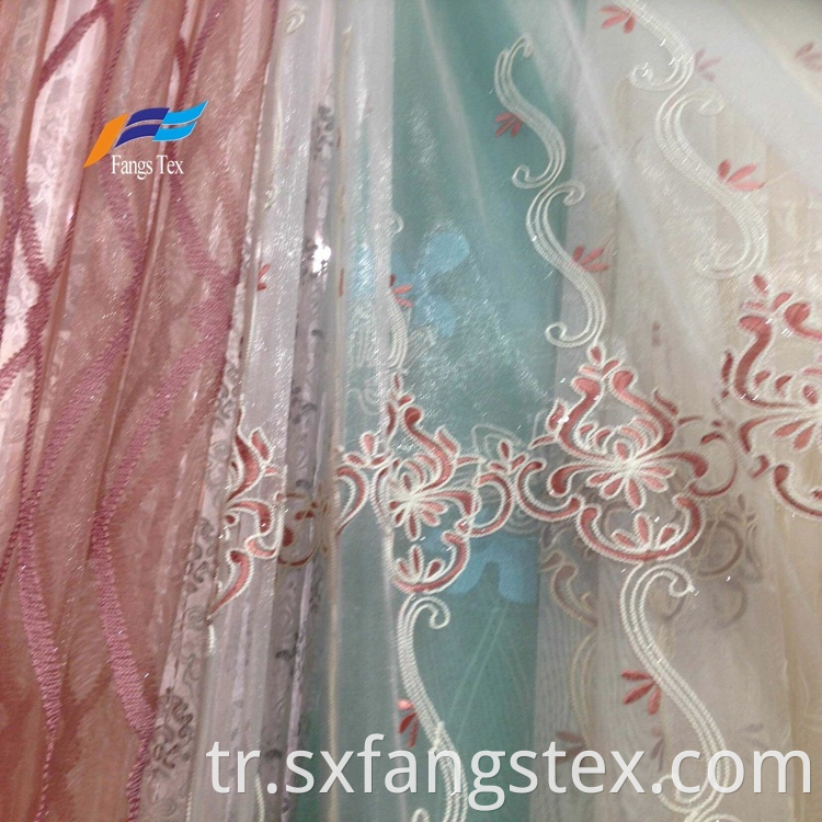 Voile Embroidery 100% Polyester Sound Proof Curtain 4